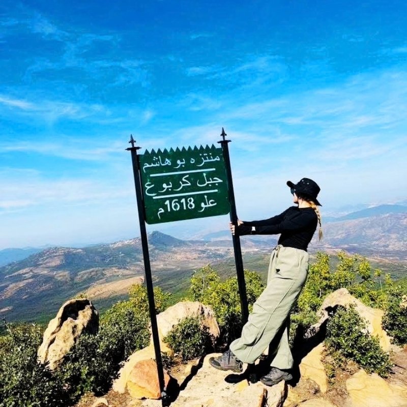 Panneau du mont Kerboue à 1618 mètres d’altitude dans le parc de Bouhachem